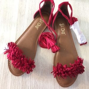 Brash brand from Payless fringe toe tie up sandals